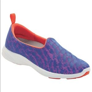 Vionic agile Hydra active slip on shoes sz 9 purple orange animal print sneaker
